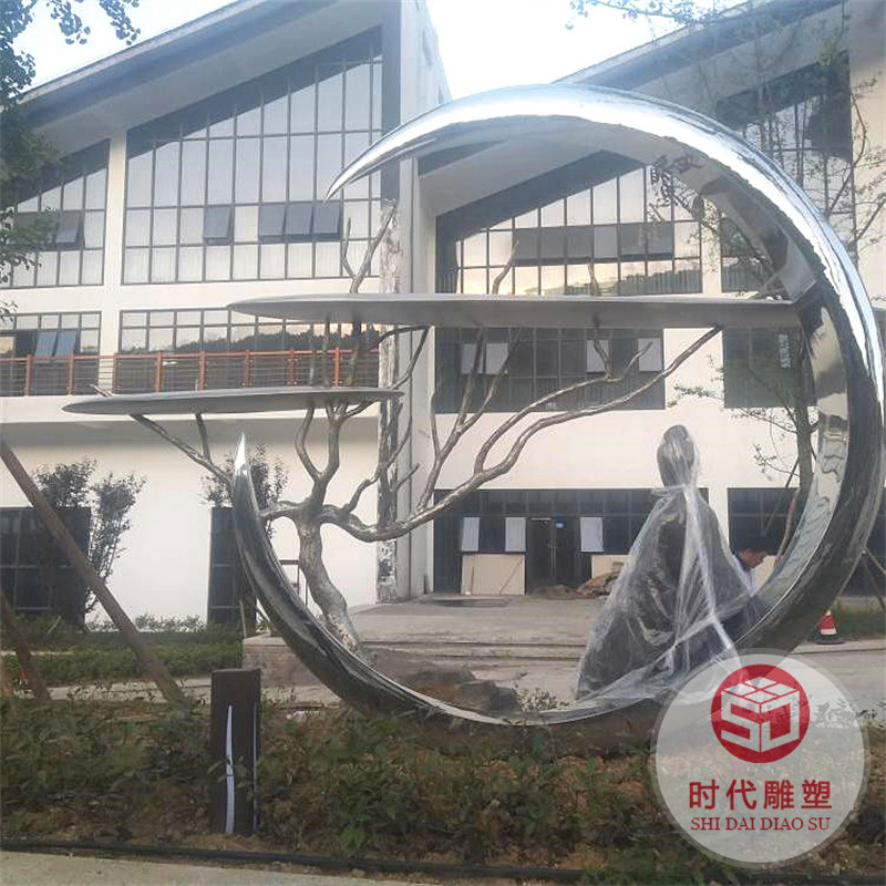 不銹鋼幾何鹿雕塑鏡面售樓部園林戶外公園梅花鹿小品大型擺件定制